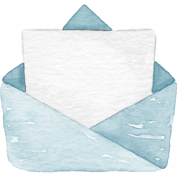 Açık Mavi Zarf Duvar Stickerı