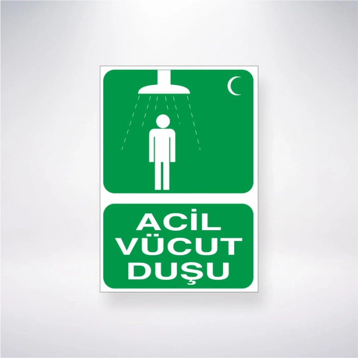 Acil Vücut Duşu Sticker 20X28 Cm