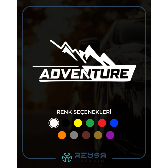 Adventure 4x4 Araba Sticker 17x17 Cm Beyaz