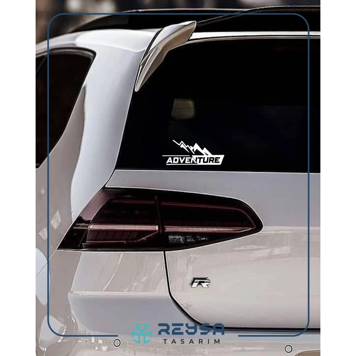 Adventure 4x4 Araba Sticker 17x17 Cm Beyaz