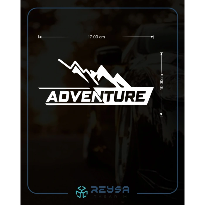 Adventure 4x4 Araba Sticker 17x17 Cm Beyaz