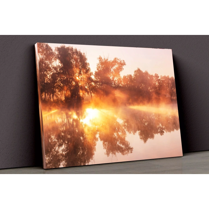 Ağaçlar Ve Göl Kanvas