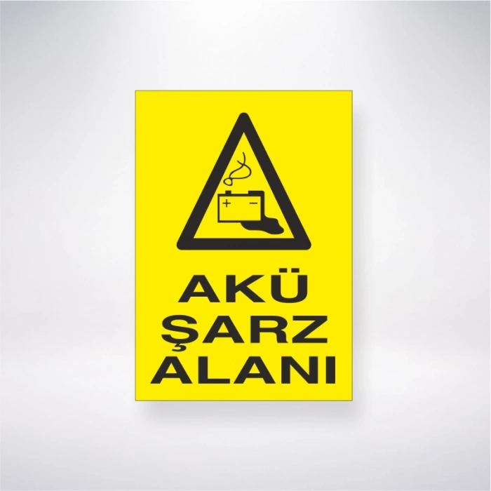 Akü Şarz Alanı Sticker 20X28 Cm