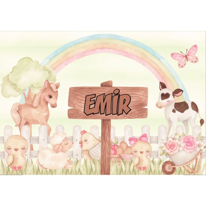 Çiftlik Temalı Doğum Günü Afişi 70X100 cm