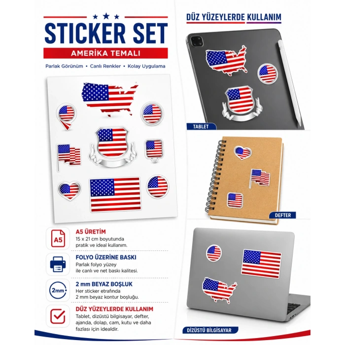 Amerika Birleşik Devletleri Sticker Set