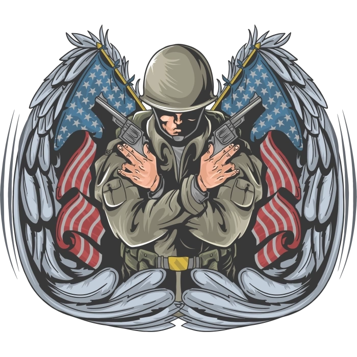 Amerikalı 10x10 cm Renkli Sticker