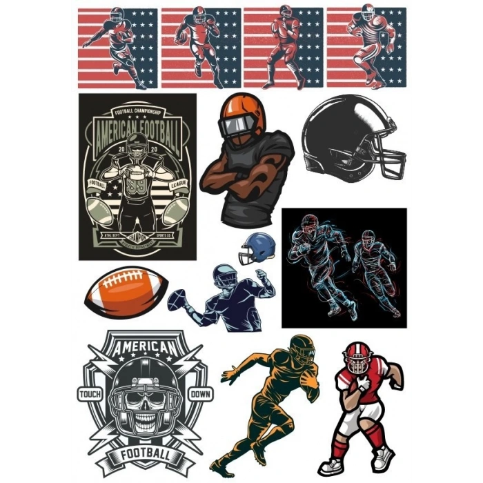 Amerikan Futbolu Sticker Set 15 Parça Telefon, Tablet, Defter, Laptop Sticker