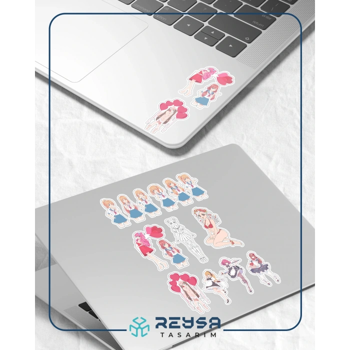 Anime Kızı Sticker Set 1 15 Parça Telefon, Tablet, Defter, Laptop Sticker