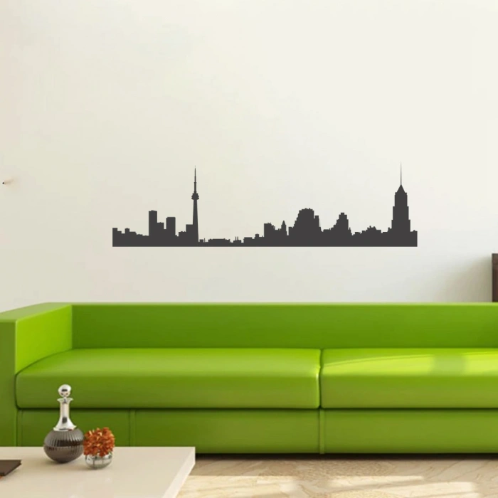Ankara Silüeti Duvar Sticker 120x20 cm | Atakule Şehir Manzarası Dekoratif Duvar Çıkartması