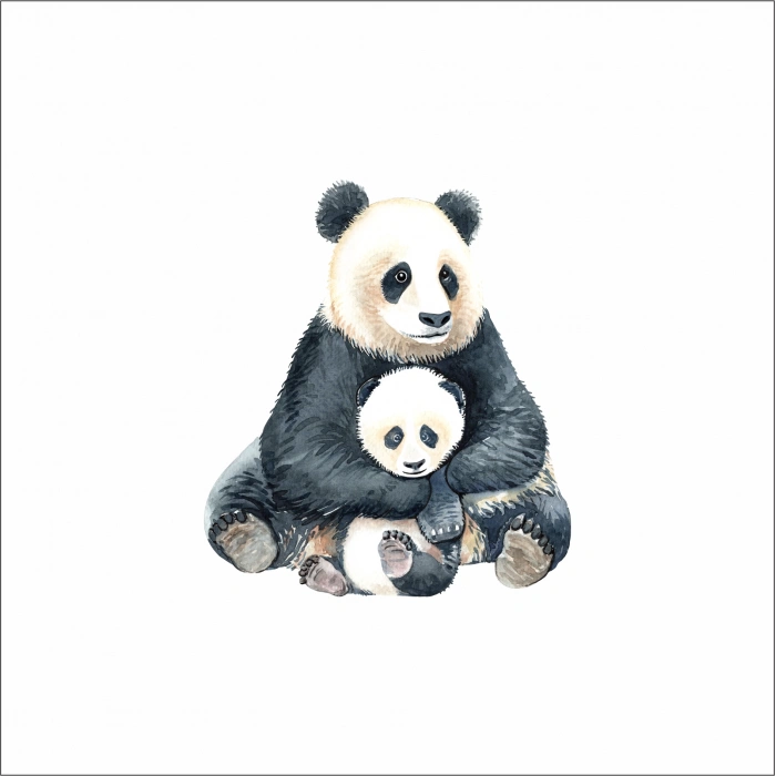 Anne Çocuk Panda Sticker