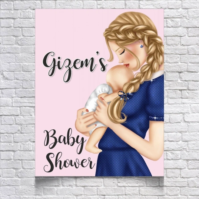 Anne Temalı Baby Shower Afişi 100x150 Cm