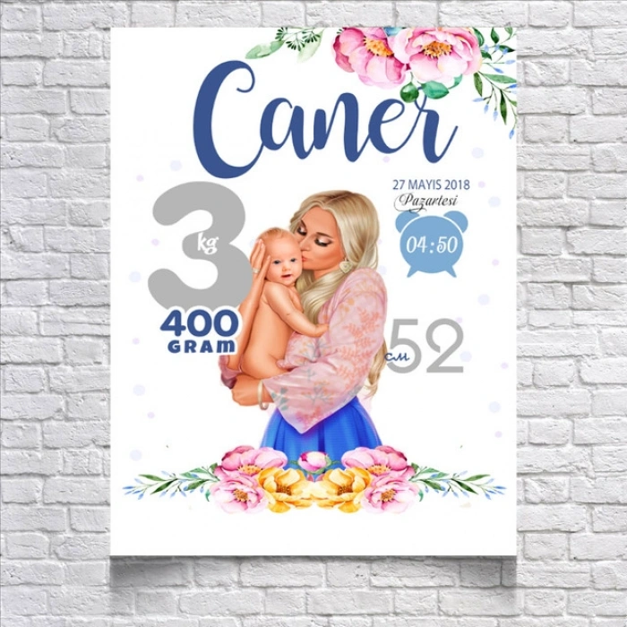 Anne ve Bebek Temalı Yaş Panosu