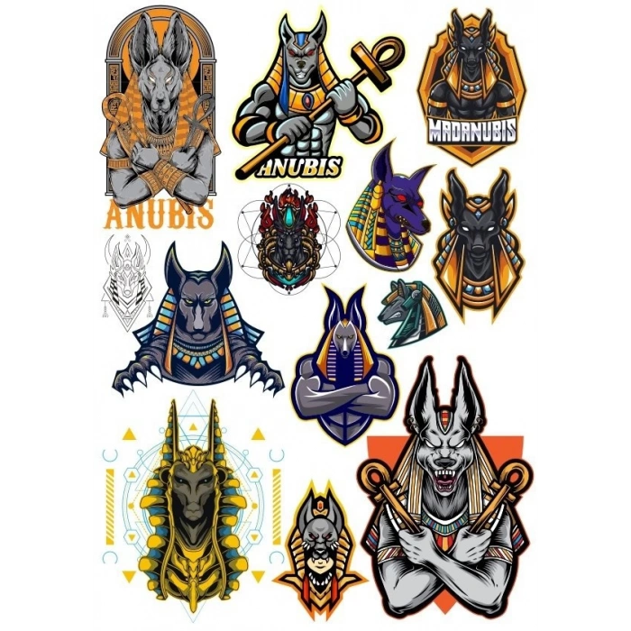 Anubis Sticker Set-2 9 Parça Telefon, Tablet, Defter, Laptop Sticker