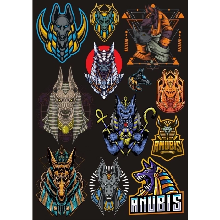 Anubis Sticker Set-3 12 Parça Telefon, Tablet, Defter, Laptop Sticker