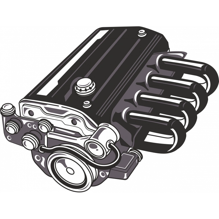 Araba Motoru 3 Sticker 10x10 cmRenkli Sticker