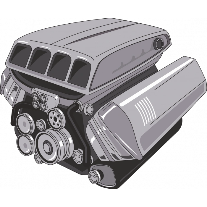 Araba Motoru 5 Sticker 10x10 cmRenkli Sticker