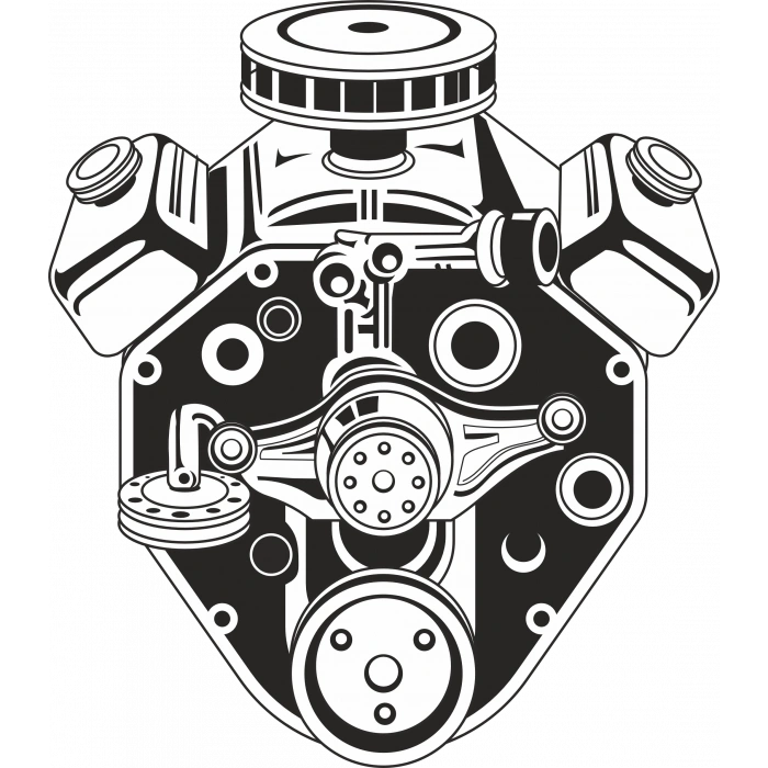 Araba Motoru 6 Sticker 10x10 cmRenkli Sticker