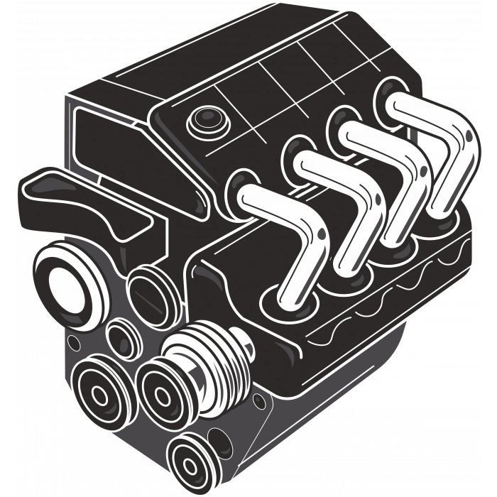 Araba Motoru 2 Sticker 10x10 cmRenkli Sticker