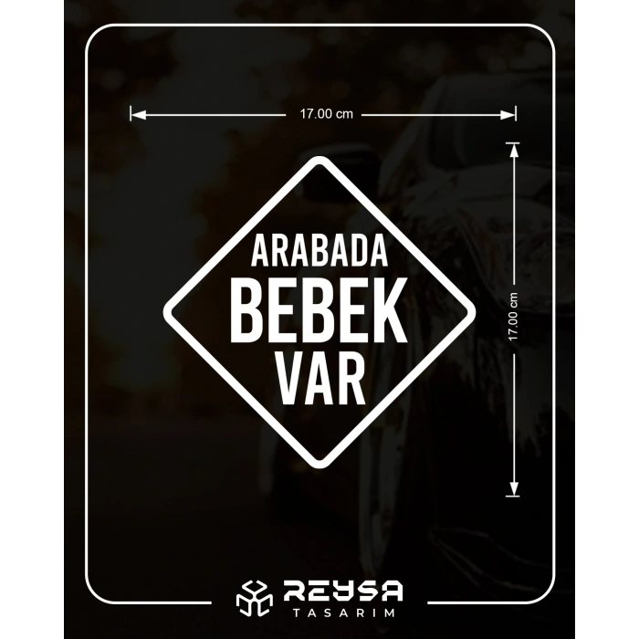 arabada Bebek Var Sticker 17x17 Cm Beyaz