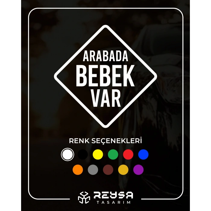 arabada Bebek Var Sticker 17x17 Cm Beyaz