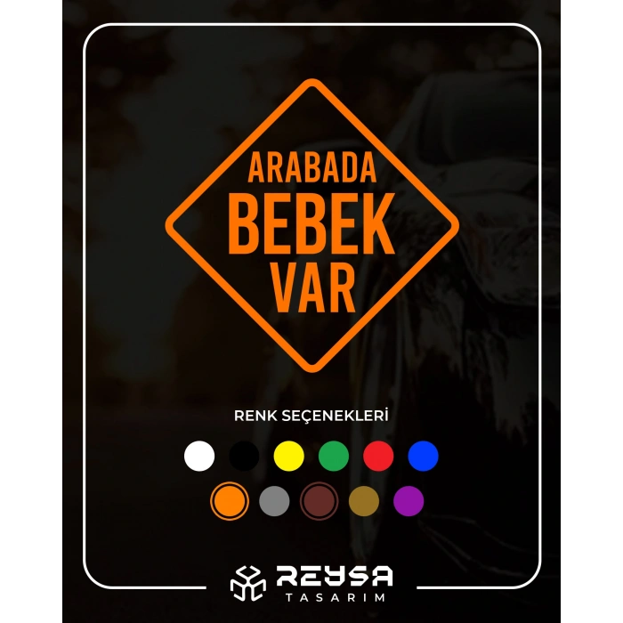 arabada Bebek Var Sticker 17x17 Cm Turuncu