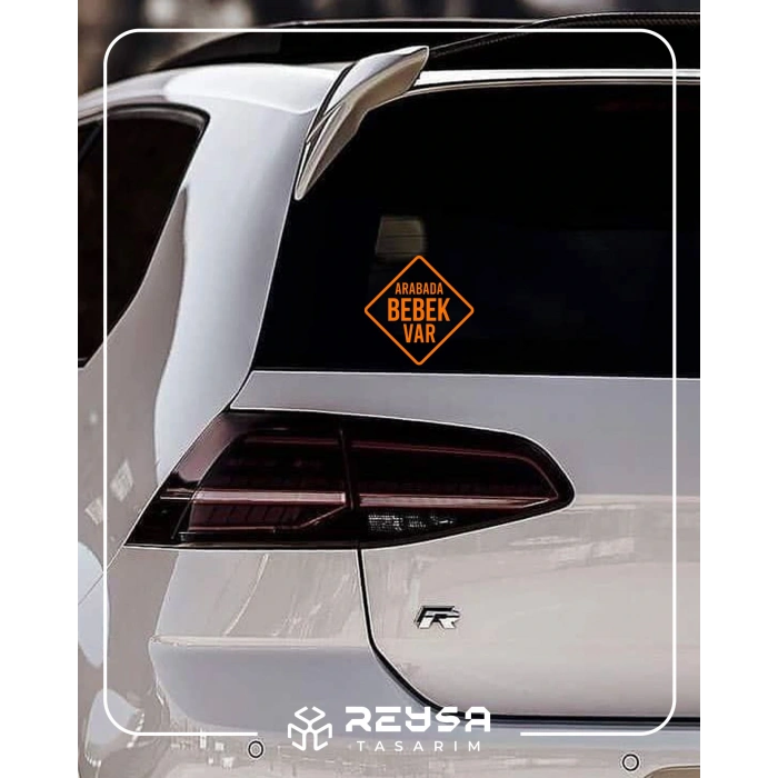arabada Bebek Var Sticker 17x17 Cm Turuncu