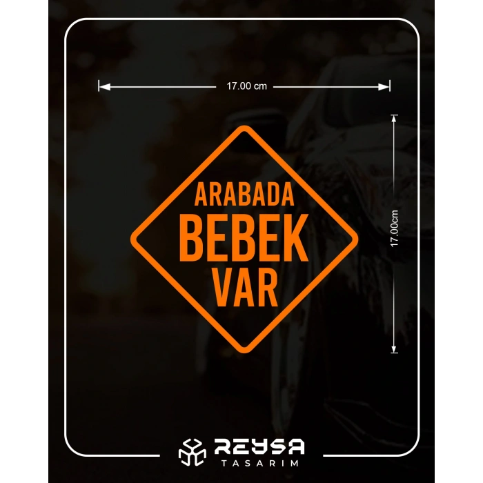 arabada Bebek Var Sticker 17x17 Cm Turuncu