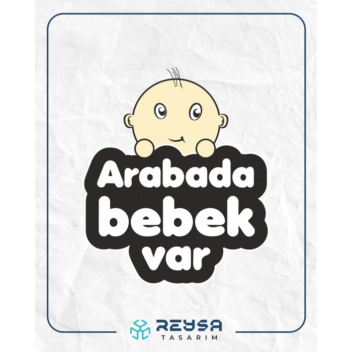 Arabada Bebek Var Sticker 3 10x10 cmRenkli Sticker