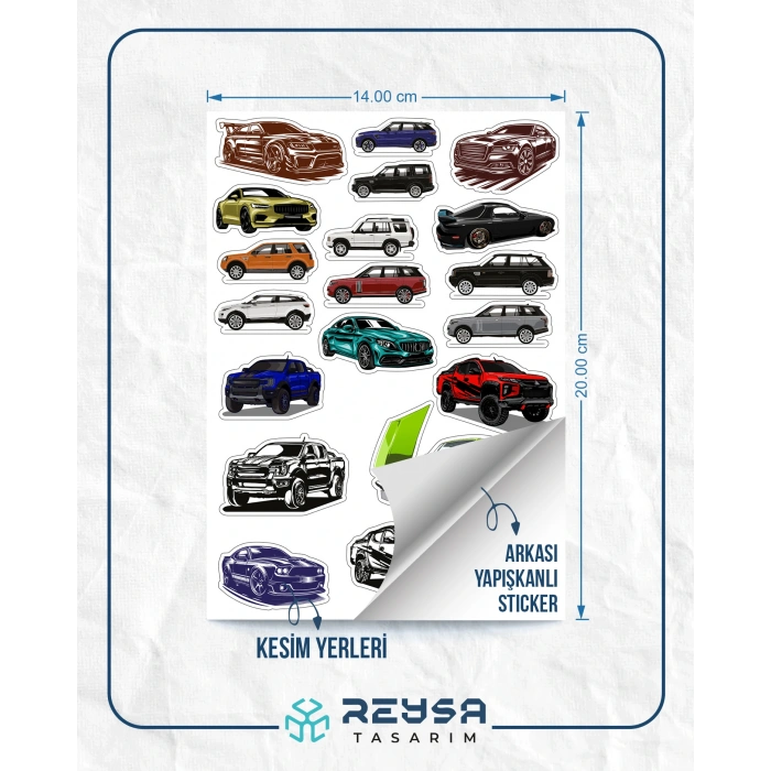 Arabalar Sticker Set