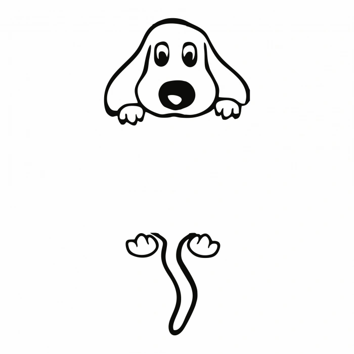 Arası Boş Köpek 17x17 Cm Sticker Folyo