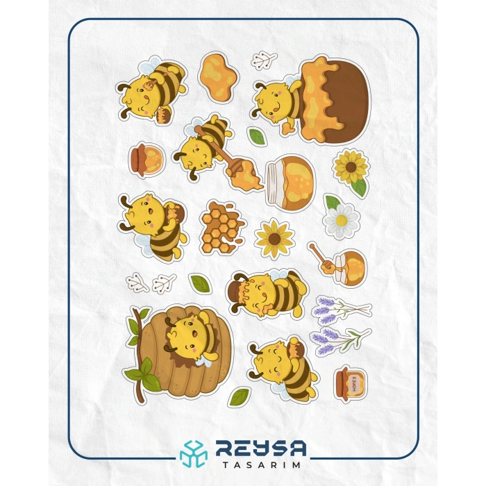 Arı Bal Sticker Set