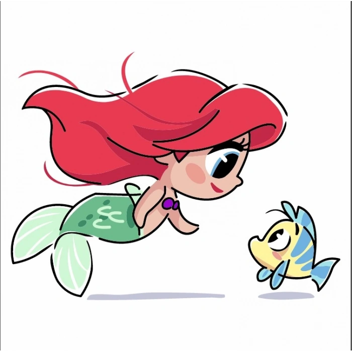 Ariel ve Flounder Masal Dünyası Stickerı