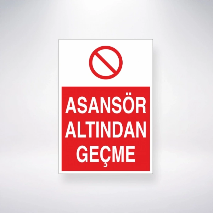 Asansör Altından Geçme Sticker 20X28 Cm