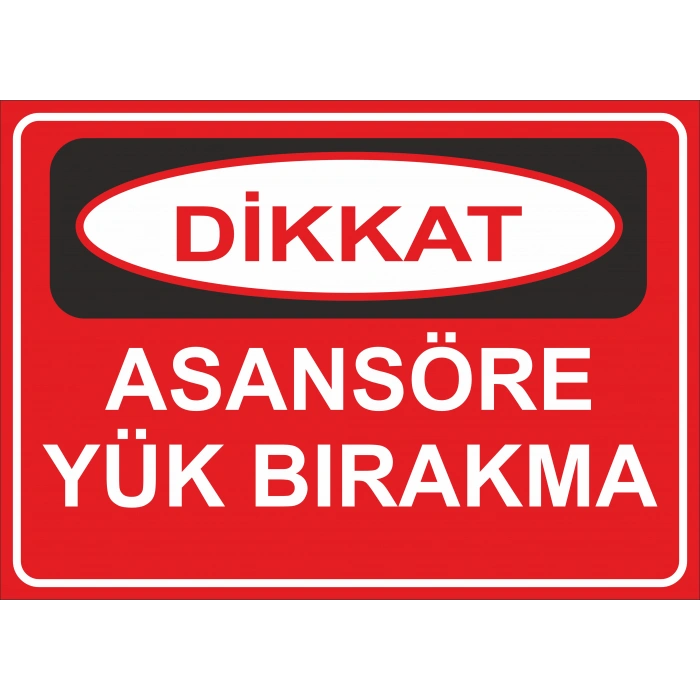 Asansöre yük bırakma Sticker 20X28 Cm