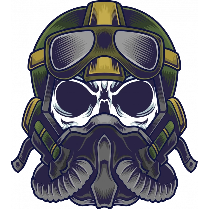 Asker iskelet Sticker 10x10 cmRenkli Sticker