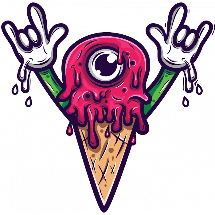 Dondurma Sticer 10x10 cmRenkli Sticker