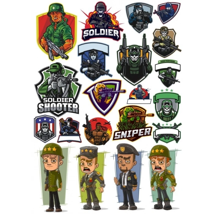 Asker Sticker Set 7 15 Parça Telefon, Tablet, Defter, Laptop Sticker