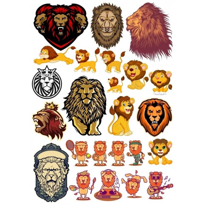 Aslan Sticker Set-11 15 Parça Telefon, Tablet, Defter, Laptop Sticker