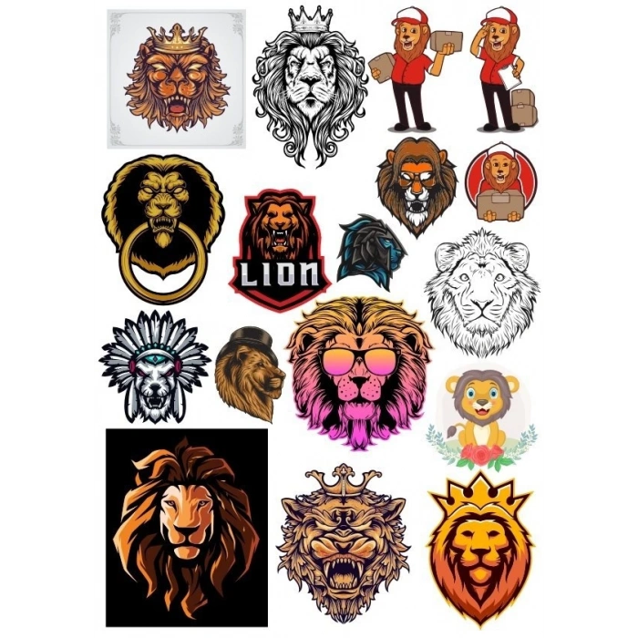 Aslan Sticker Set-14 17 Parça Telefon, Tablet, Defter, Laptop Sticker