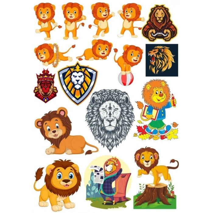 Aslan Sticker Set-17 17 Parça Telefon, Tablet, Defter, Laptop Sticker