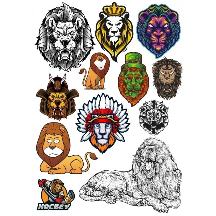 Aslan Sticker Set-6 12 Parça Telefon, Tablet, Defter, Laptop Sticker