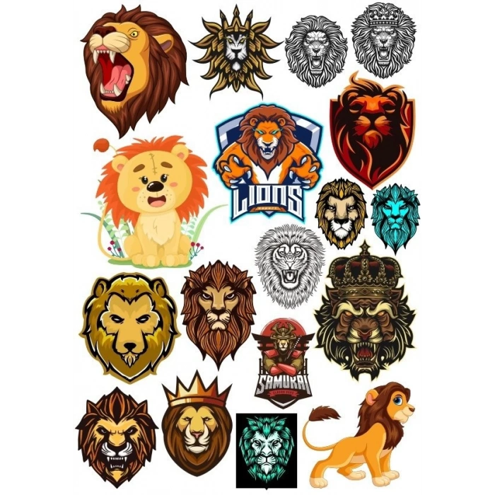 Aslanlar Lions Sticker Set-1 15 Parça Telefon, Tablet, Defter, Laptop Sticker