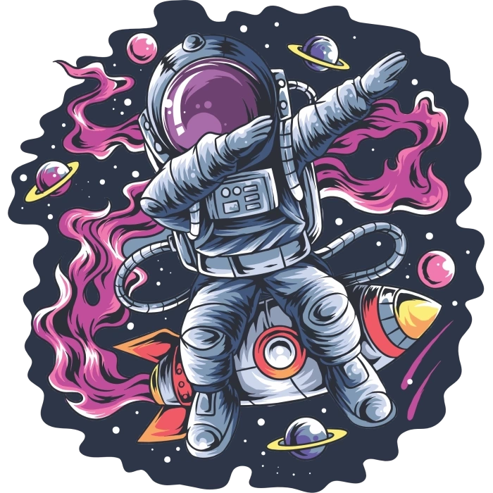 Astronot 10x10 cm Renkli Sticker