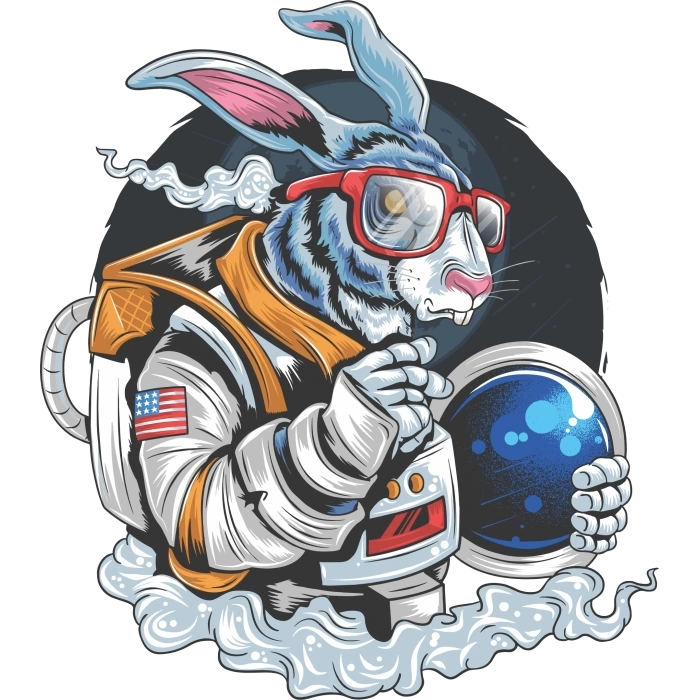 Astronot 10x10 cm Renkli Sticker