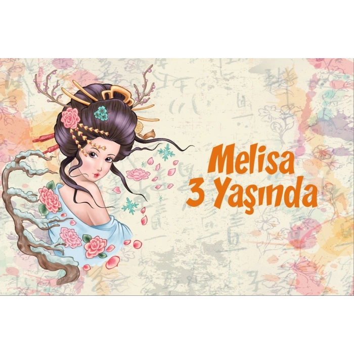 Asya Temalı Doğum Günü Afişi 50X70 cm