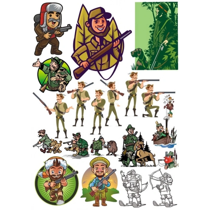 Avcı Sticker Set 22 Parça Telefon, Tablet, Defter, Laptop Sticker