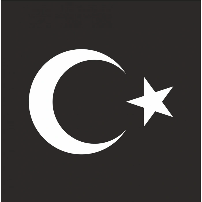 Ay Yıldız Sticker 17x17 Cm Beyaz