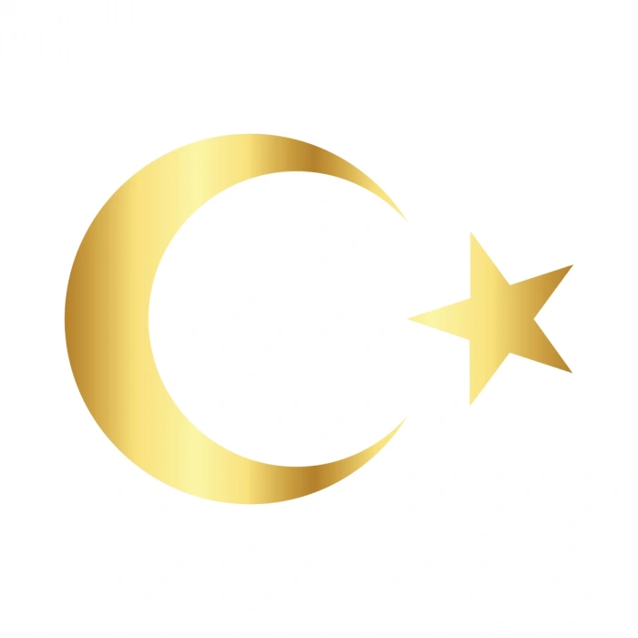 Ay Yıldız Sticker 17x17 Cm Gold