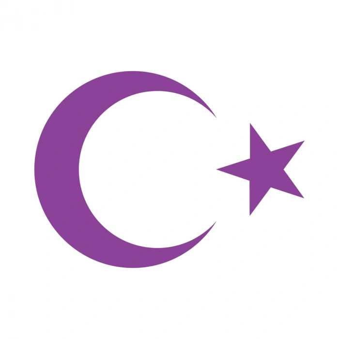 Ay Yıldız Sticker 17x17 Cm Mor