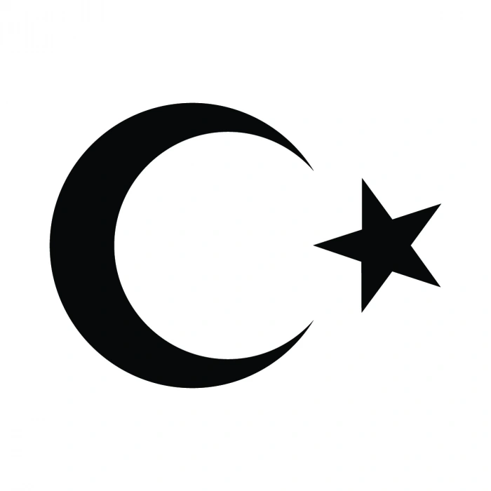 Ay Yıldız Sticker 17x17 Cm Siyah